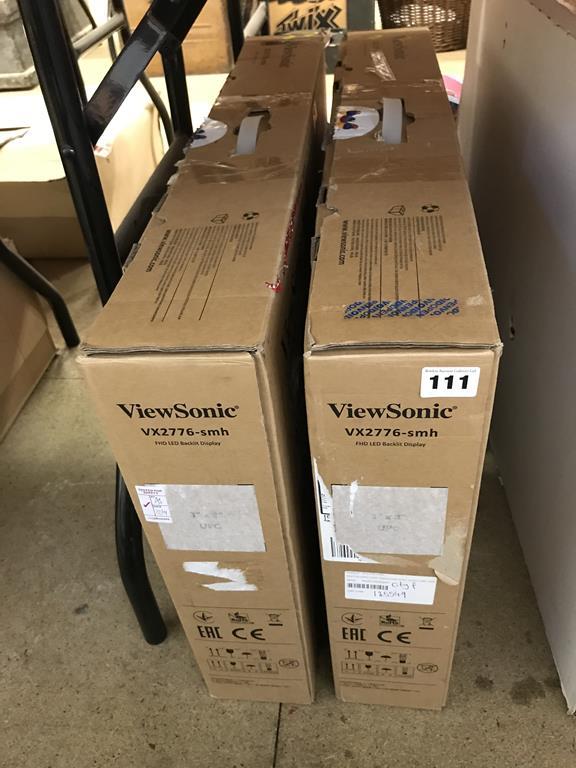 Two boxed View Sonic monitors (VX2776-SMH) - Image 2 of 3