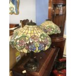 A pair of Tiffany style table lamps