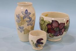 Three modern Moorcroft vases