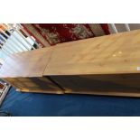 A pair of pine effect blanket boxes