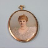 A portrait miniature in silver gilt frame
