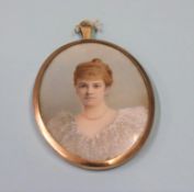 A portrait miniature in silver gilt frame