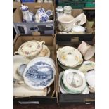 Four trays of assorted china, to include Ringtons etc.
