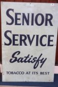 A Senior Service 'Satisfy' Tobacco at its Best enamel sign, 91 x 61cm