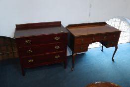 An Edwardian dressing chest and a chest of drawers