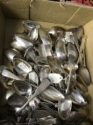 A quantity of silver spoons etc., 20 oz