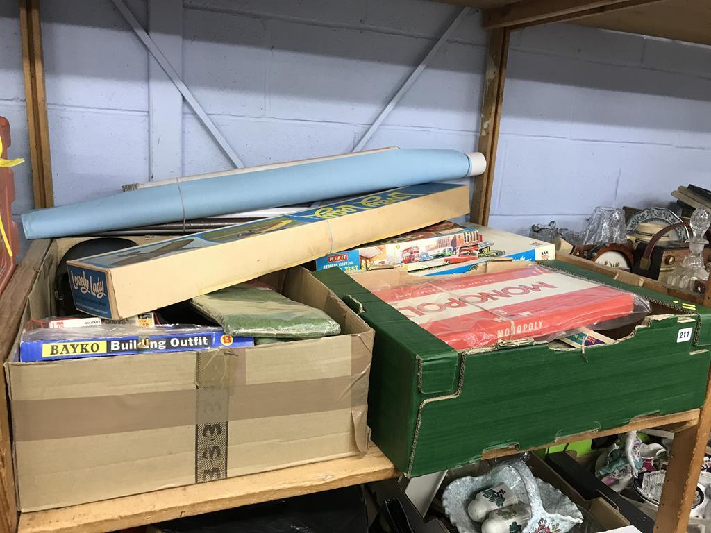 A quantity of vintage toys and games