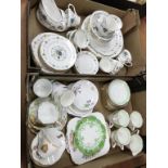 Assorted tea china in two boxes