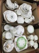Assorted tea china in two boxes