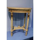 A marble top side table