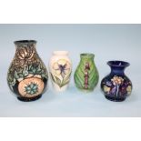 Four modern Moorcroft vases