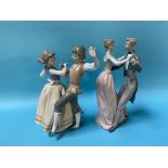 Two Lladro groups of dancing couples