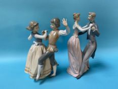 Two Lladro groups of dancing couples
