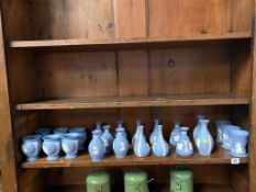 22 Wedgwood blue Jasperware vases
