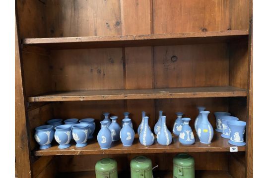 22 Wedgwood blue Jasperware vases - Image 1 of 4