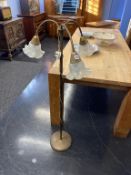 A three branch angle poise lamp