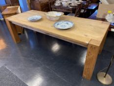 A large oak refectory table, 230cm x 93cm