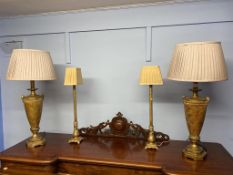 Three pairs of table lamps