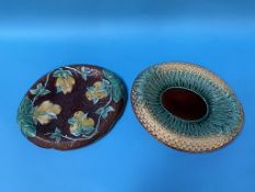 Two majolica oval dishes