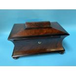 A 19th century rosewood tea caddy, 35cm wide