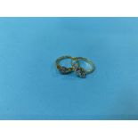 Two 18ct gold and diamond rings, 4.9g