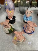 A set of five Nat West pigs