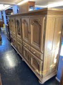 A large oak kitchen cabinet, 296cm x 164cm