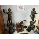 Pair of spelter figures, a Kodatoy Projector etc.