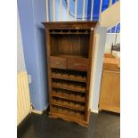 A narrow two drawer wine cabinet, 72cm wide
