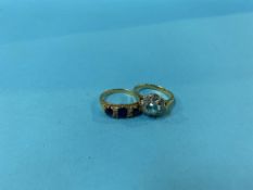 Two 18ct gold rings, 6.8g
