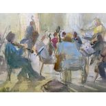 Walter Holmes, oil on board, signed, Rehearsal III