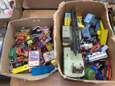 Two boxes of vintage toys