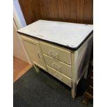 A white enamelled top kitchen cupboard