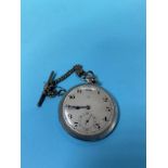 An Omega pocket watch and Albert