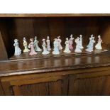 A set of 15 Coalport 'Lady' figurines