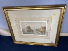 R. T. Wilding, watercolour, signed, dated 1906, 'Fishing boats off shore', 19 x 26cm