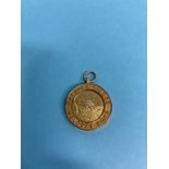A 9ct gold medal, Marsden Miners, Welcome Home, presented to J. Cook as a token of gratitude,