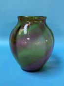A coloured glass vase