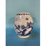 A Chinese design blue and white vase