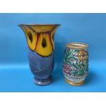 A large Poole vase and a Charlotte Rhead tubeline vase, 45cm x 30cm height