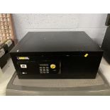 A Yale safe (has a passcode - can be changed after purchase)