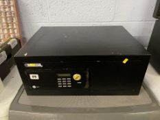 A Yale safe (has a passcode - can be changed after purchase)