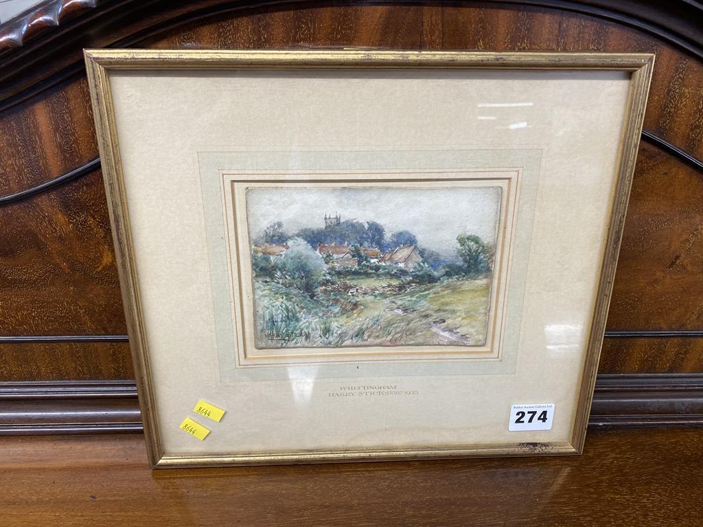 Harry Sticks, 1867 - 1938, watercolour, signed, 'Whittingham', 10 x 14cm