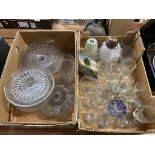A collection of assorted glass in two trays