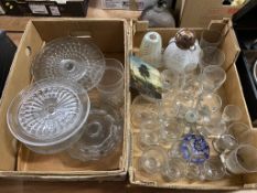 A collection of assorted glass in two trays