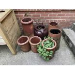 Various terracotta chimney pots and plant pots (7)