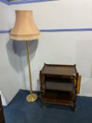A tea trolley, modern lamp and folding table