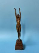 An Art Deco bronze nude, the onyx base signed D. H. Chiparus and Etling Paris, 23.5cm including