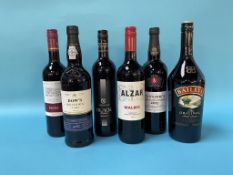 TO BE SOLD IN OUR 1ST MARCH, ANTIQUE, INTERIOR AND GENERAL SALE - Two bottles of Port, three bottles