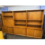 A teak three piece bookcase by Poul Hundevad